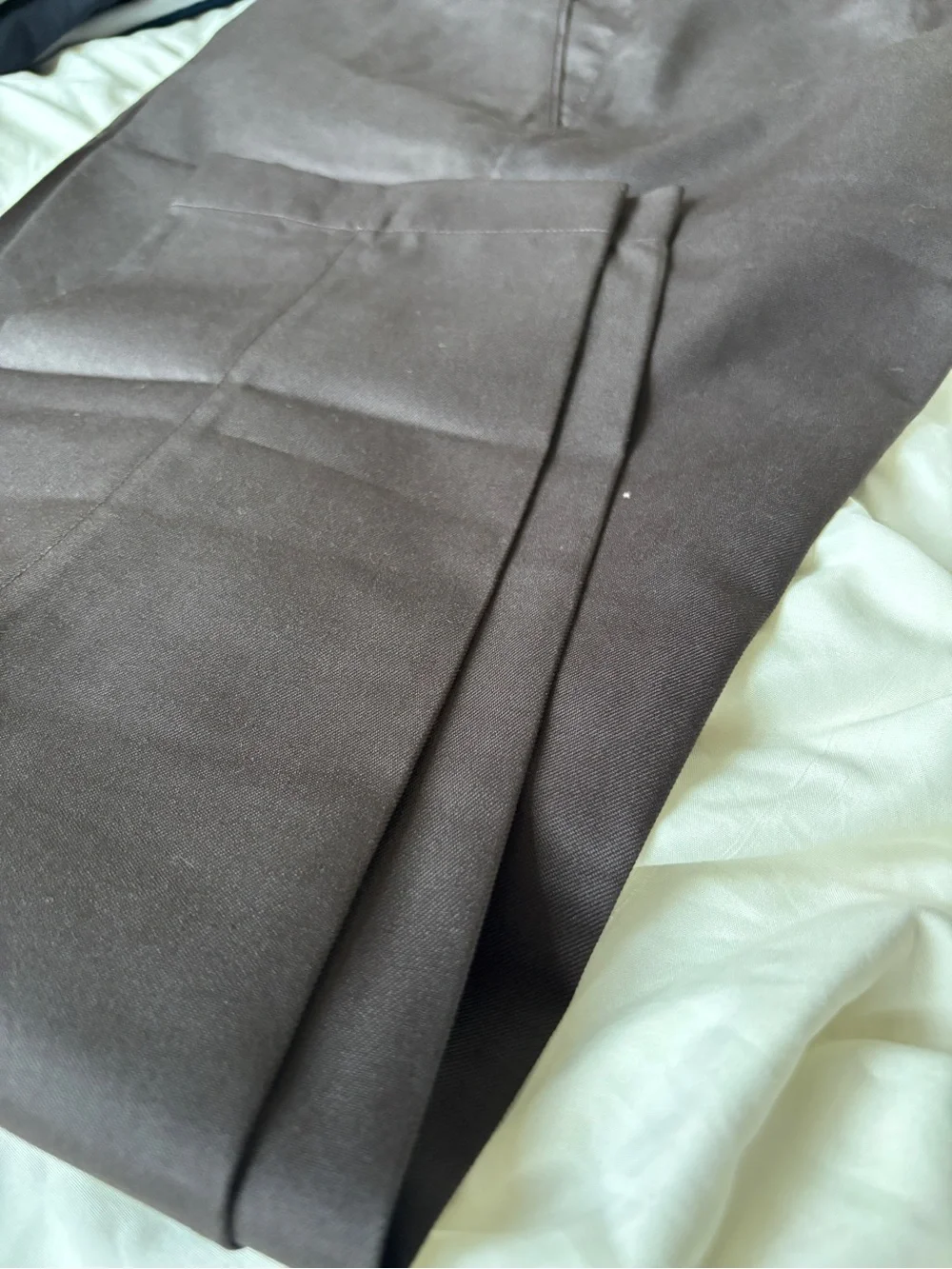 Men’s Sarvaiya Beige Striped Formal Shirt & Brown Dress Pants Set – New NWOT